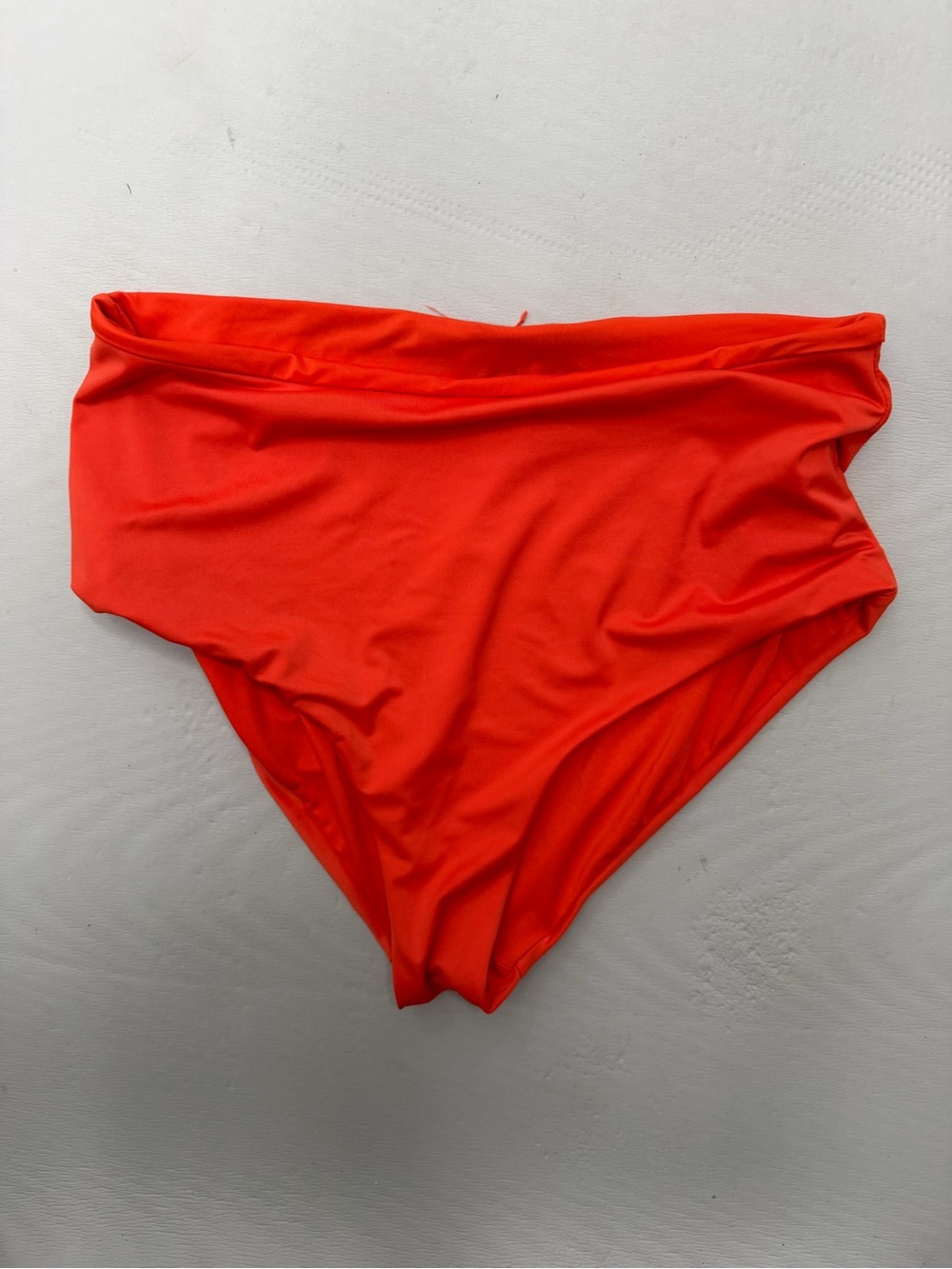 Andie swim High-Waist Bikini Bottoms in Bright Red-Orange